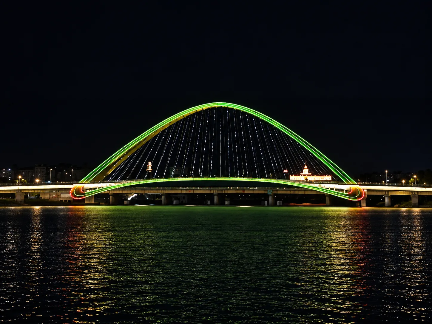 Architectural accent lighting at the project